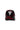 Black cap with red accents and a logo on a white background