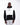 Person wearing a black and white hoodie with a SKZ logo on a white background