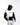 Person wearing a black and white hoodie with a SKZ logo on a white background